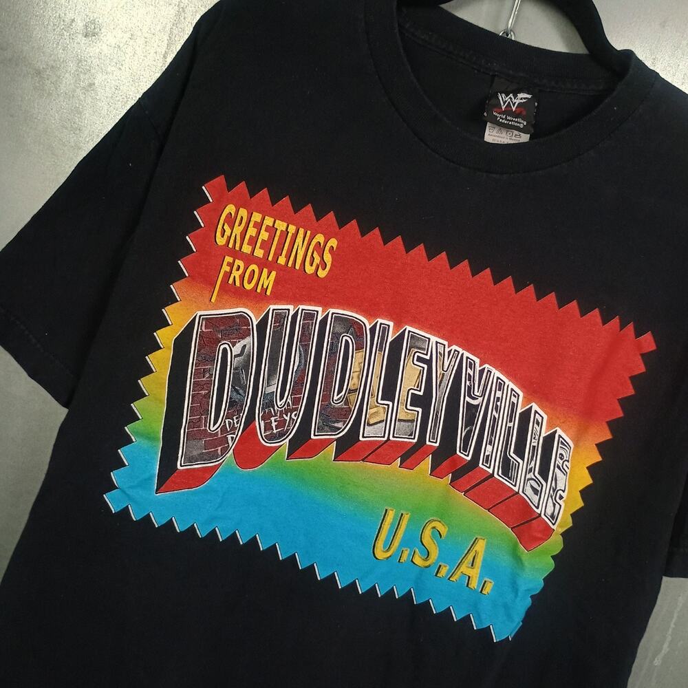 Dudley Boyz Dudleyville Vintage 90s Y2K WWF WWE Wrestling Shirt XL ECW Bubba Ray